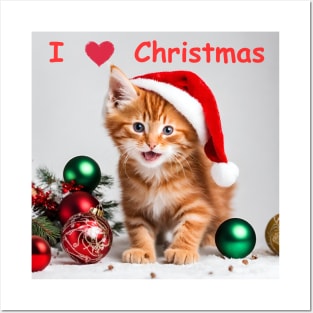 Kittens loves Christmas, and decorations... Posters and Art